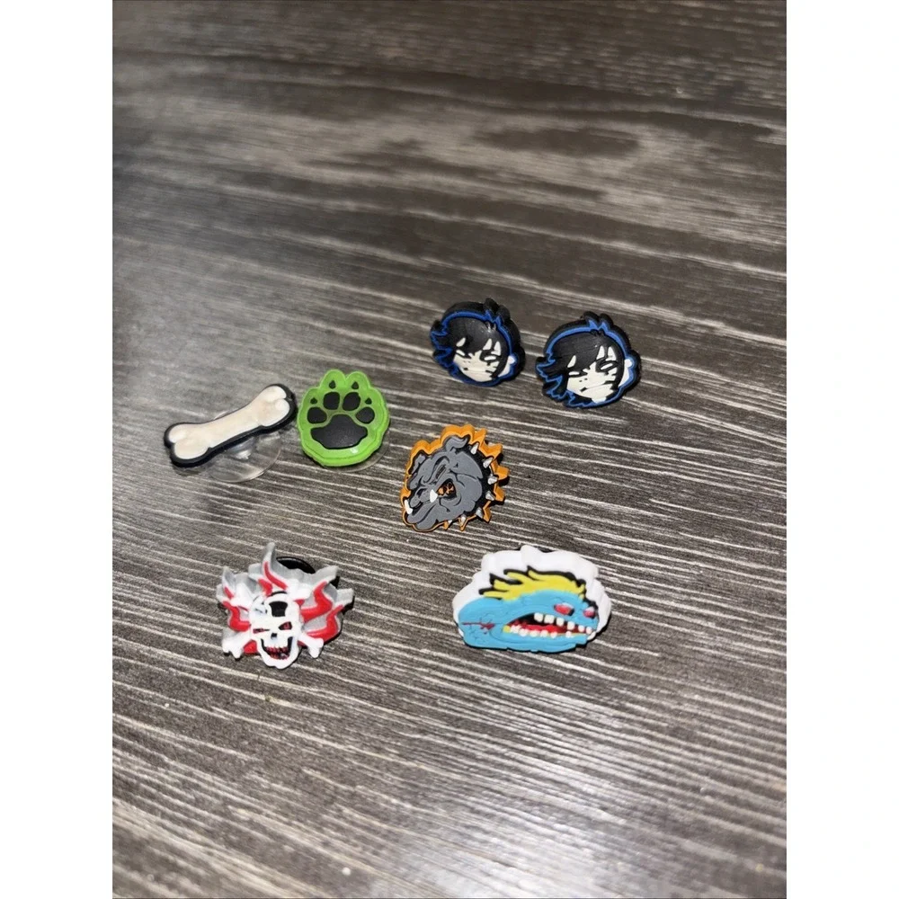 CROCS PINS lot of 7 Dog, Anime, Scull